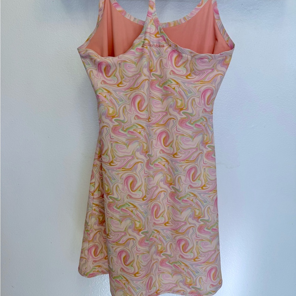 Outdoor Voices Swirl Pattern Mini Dress - Pink and Green CS - Picture 3 of 6